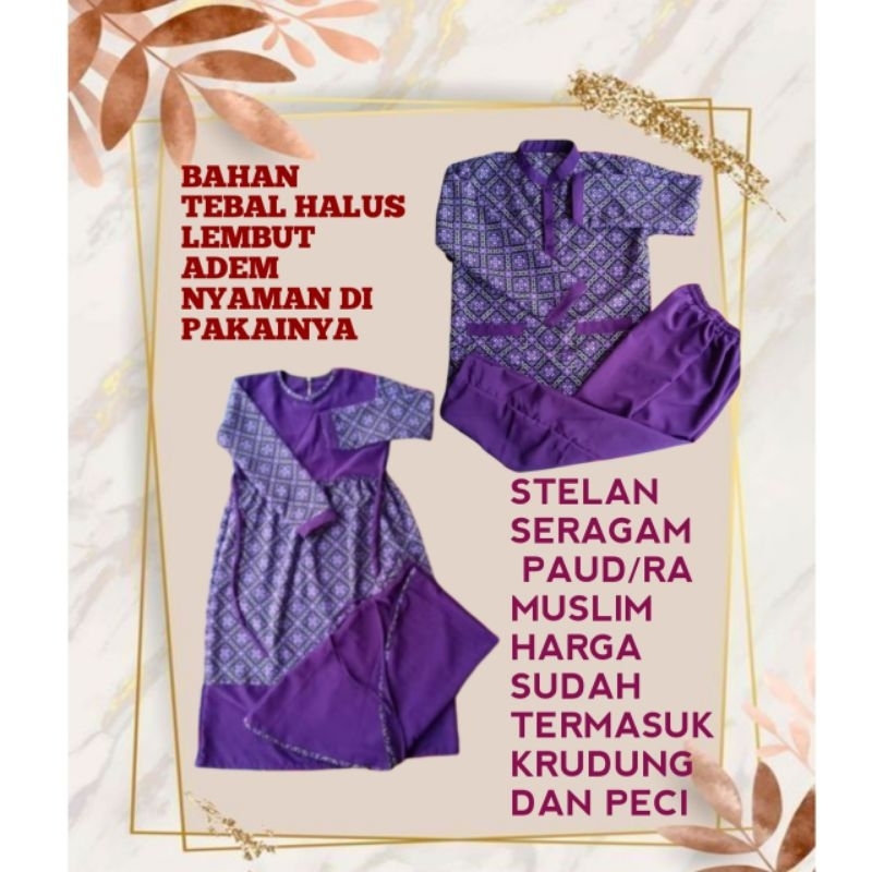 Seragam Batik TK/Paud/RA/TPQ Muslim TPA