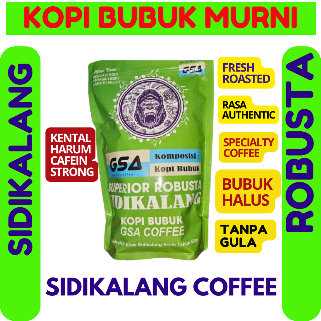 

Kopi Bubuk Sidikalang Original 1Kg 1 Kg Robusta Medan Hitam Murni