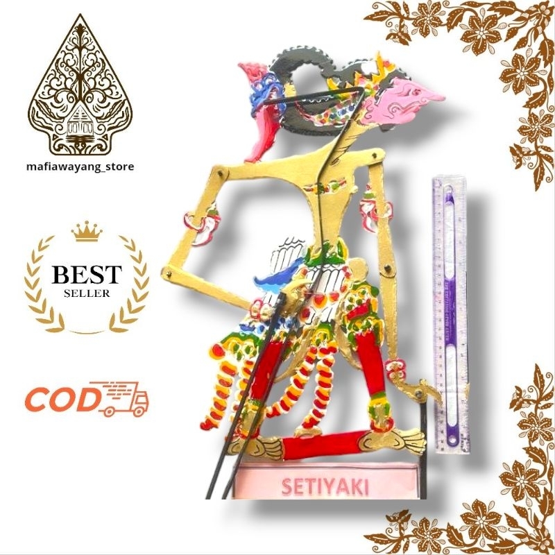 WAYANG SETIYAKI BAHAN KULIT SAPI TEBALDOBEL UKURAN -+45CM