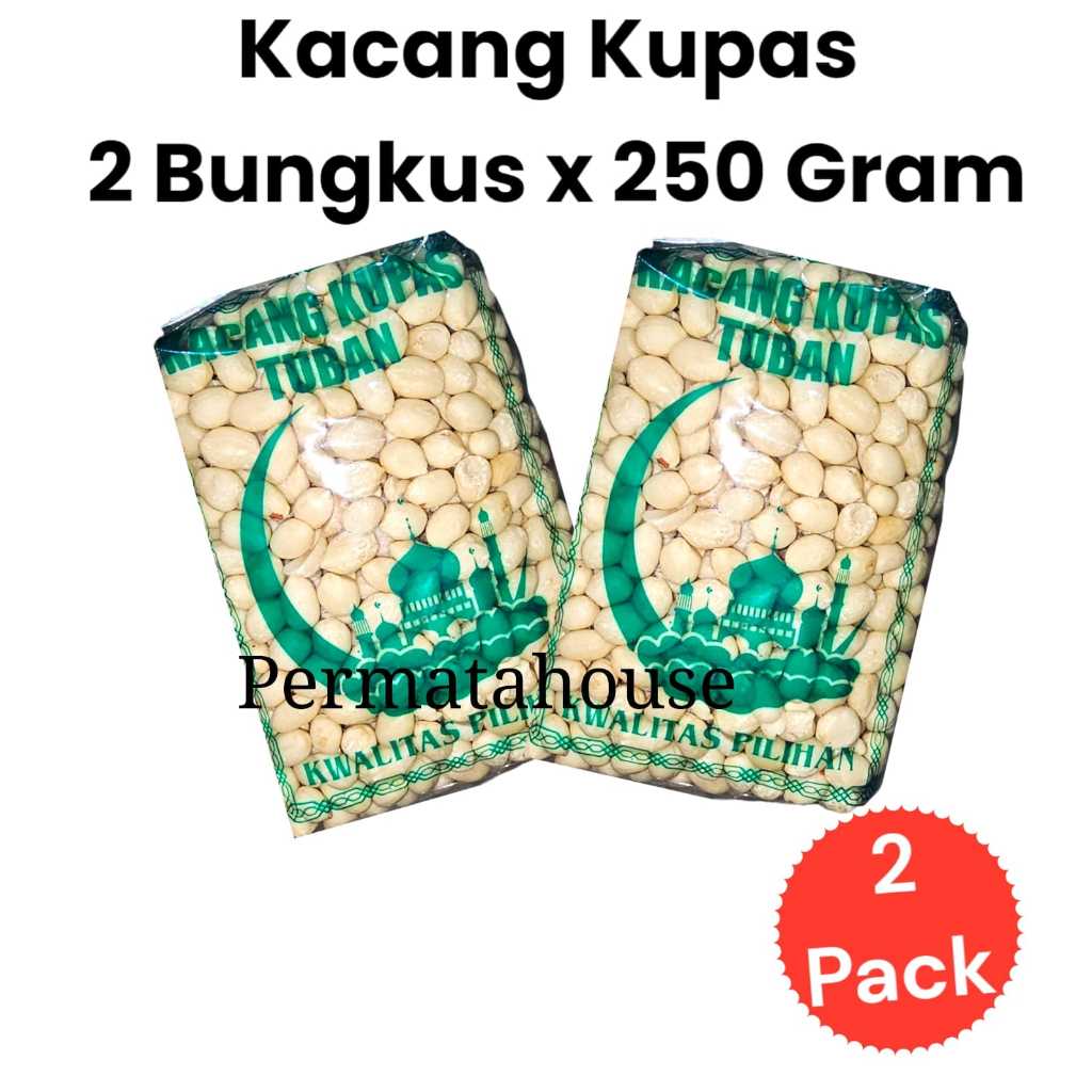 

Paket 2 Bungkus Kacang Kupas Tuban kemasan 250 Gram