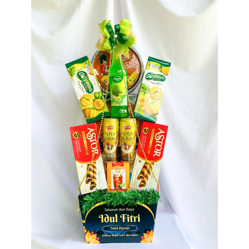 

Parcel Hari Raya11/Hampers/Custom Parcel/Snack Parcel/2 Go Potato/2 Astor/Monde/Majo Rico/Sirup Marjan/2 Soya Kurma/Maxtea Lemon