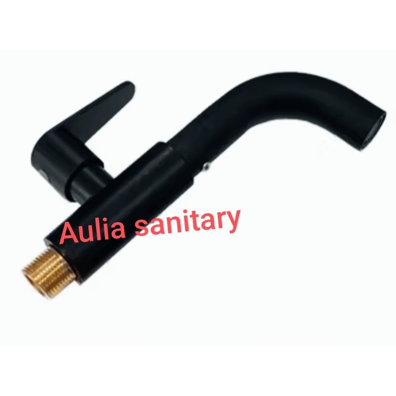 kran stainless kran tembok doft dan hitam panjang/ kran tembok kran wudhu