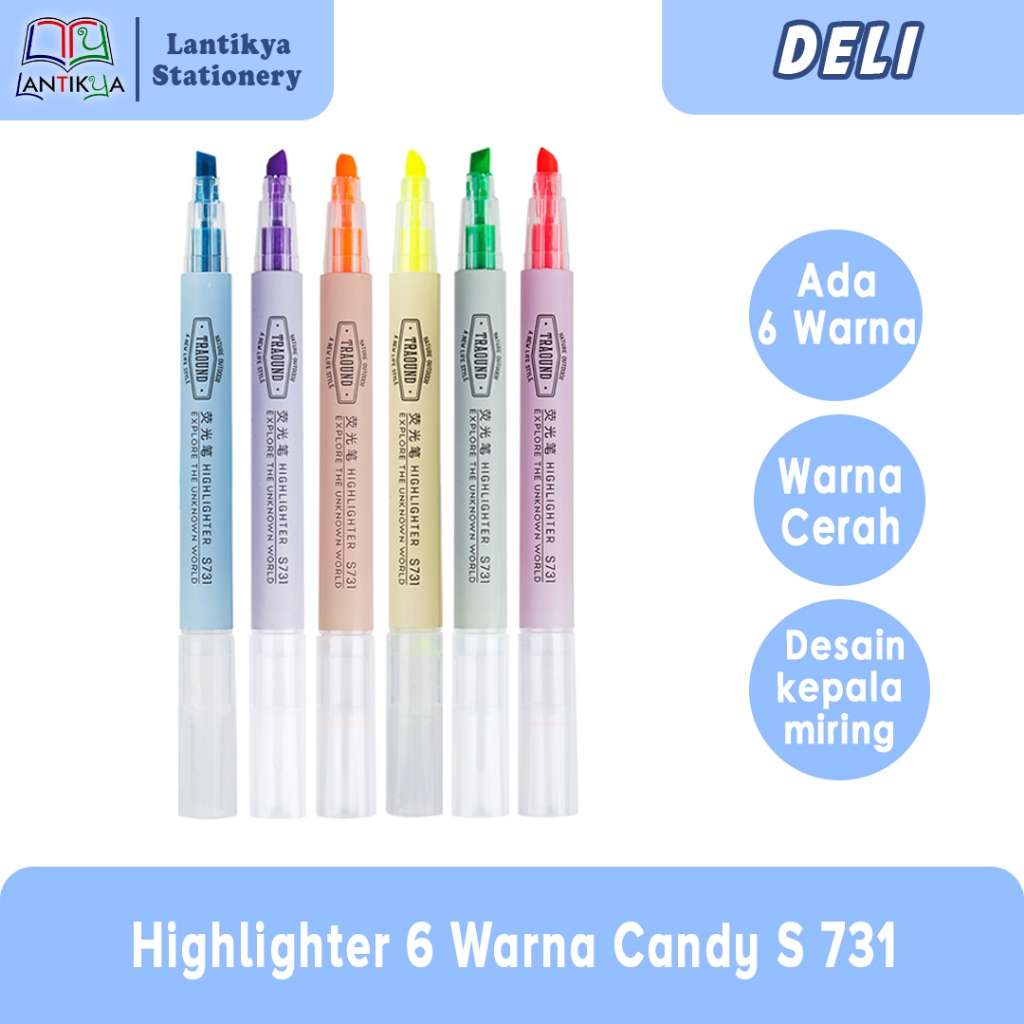 

Deli Highlighter 6 Warna Candy/ Highlighter Traound S 731