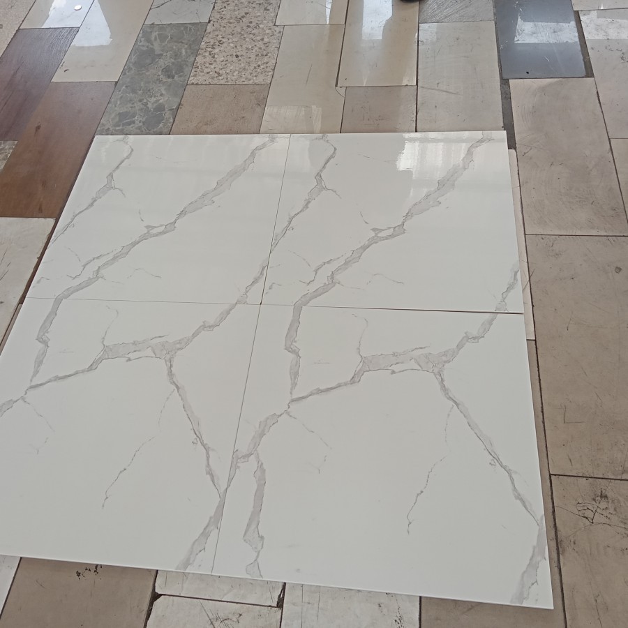 granit 60x60 ARNA daiva white carara glosi poles grade premium 1