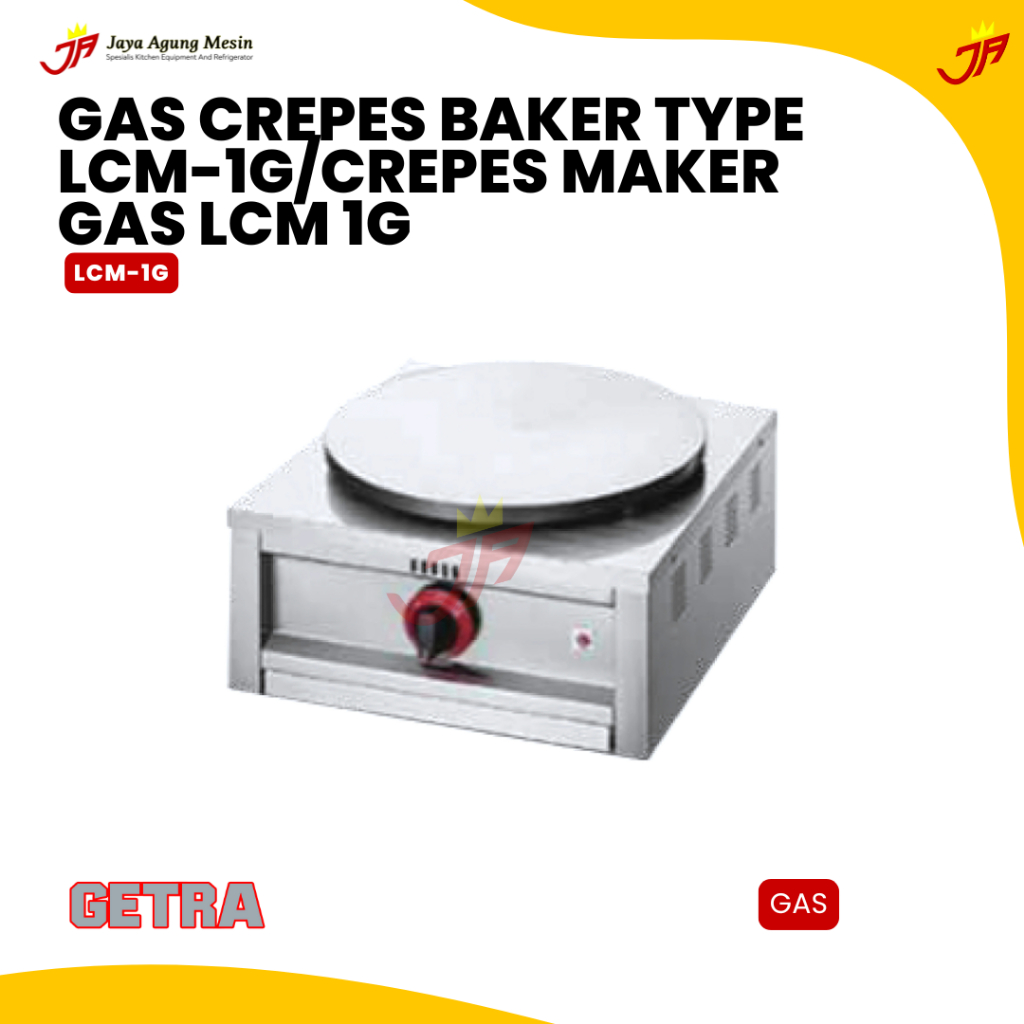 GETRA GAS CREPES BAKER TYPE LCM-1G/Crepes Maker Gas LCM 1G