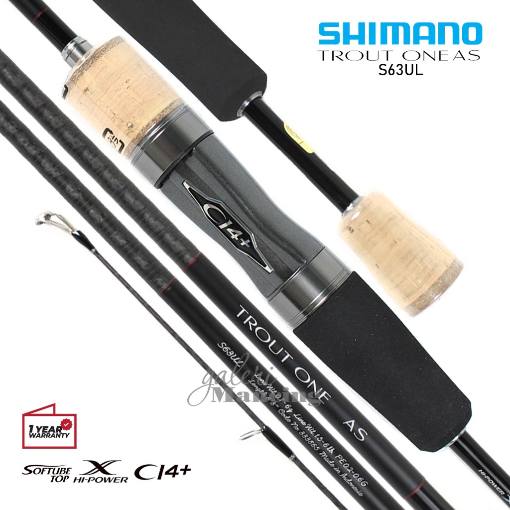 JORAN SHIMANO TROUT ONE AS S63UL 1.5-6LB 189CM NEW 2023 | C14 | HI POWER X | SOFT TUBE TIP | GARANSI