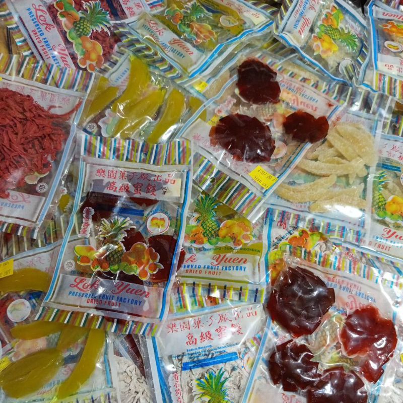 

Lok yuen logo halal Manisan Buah-buahan harga satuan 1 pcs bebas pilih etalase
