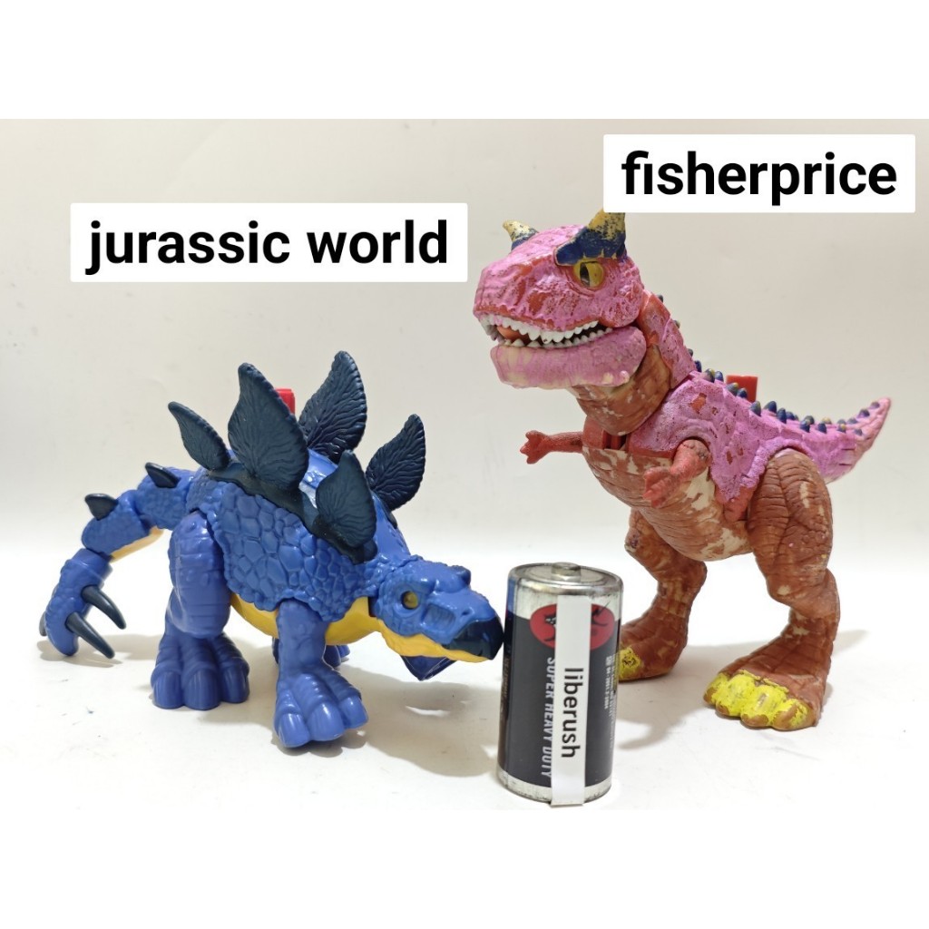 Set imaginext jurassic world camp cretaceous carnotosaurus action figure dinosaur imaginext stegosau