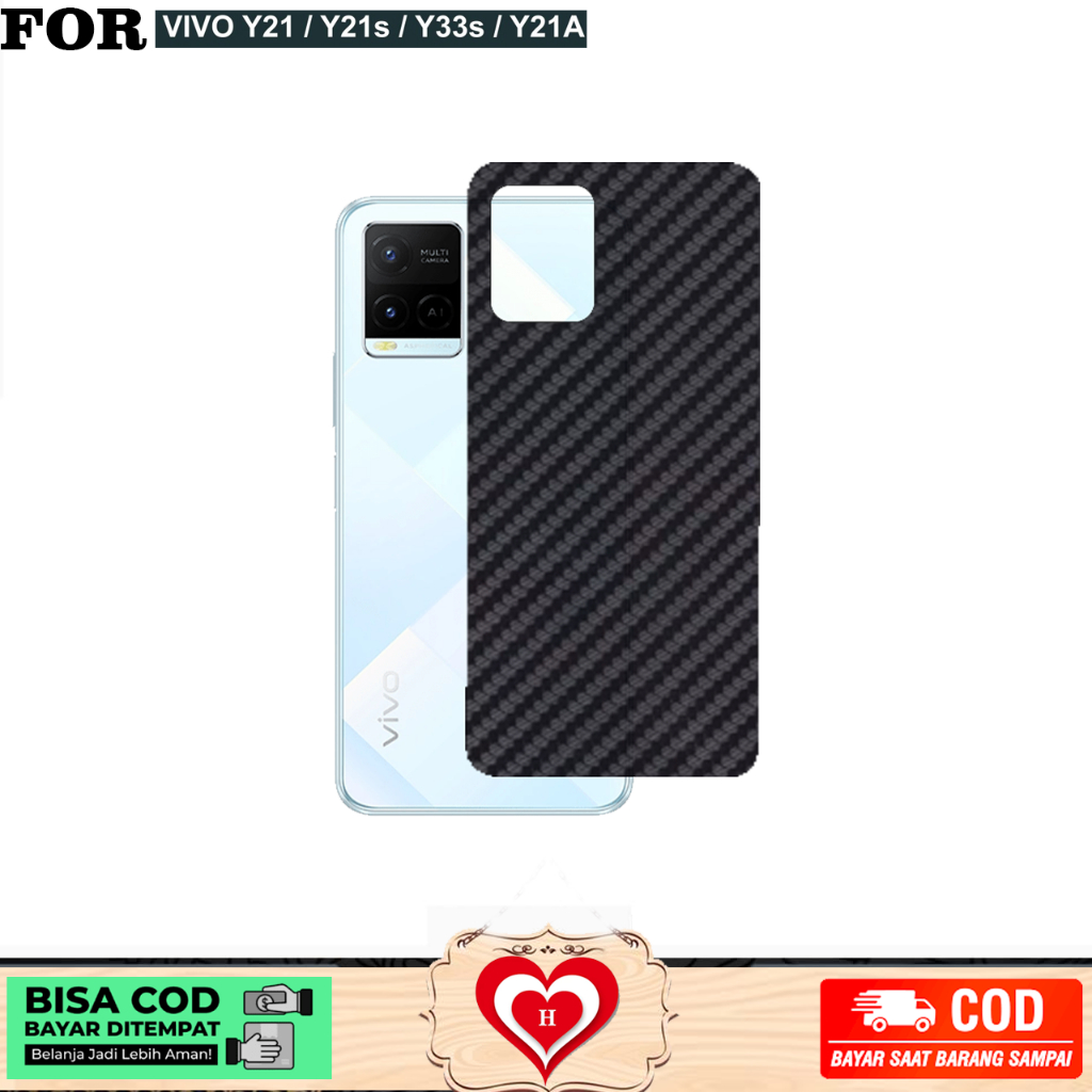 GARSKIN HITAM VIVO Y21T Y21 Y21S Y33S Y21A Y33T SKIN PROTECTOR