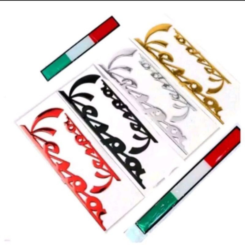 emblem tulisan vespa model original buat motor uwinfly T3 T3S T3 pro T3super T5 smooth zuzu V7 goodr