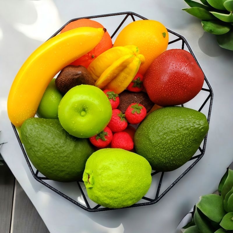Replika Buah Artificial Realistis – Pajangan Dekorasi Meja Makan & Dapur Cantik | Buah Palsu Hiasan 
