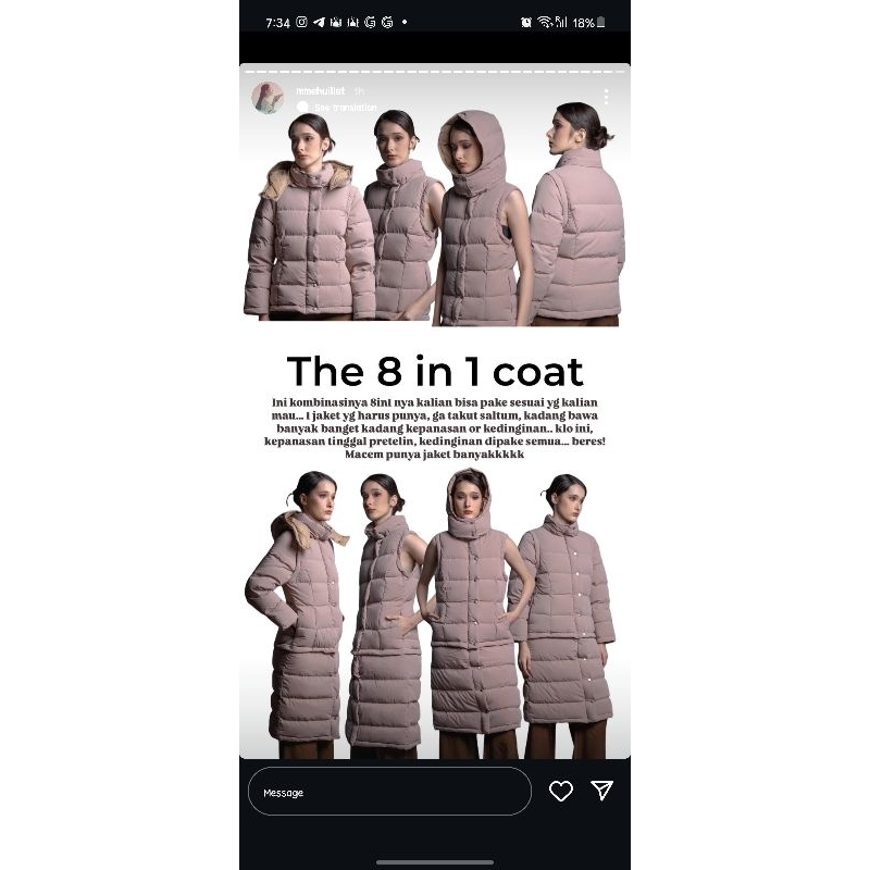 Ready black long winter coat 8 in 1 vone x mmehuillet full goose down