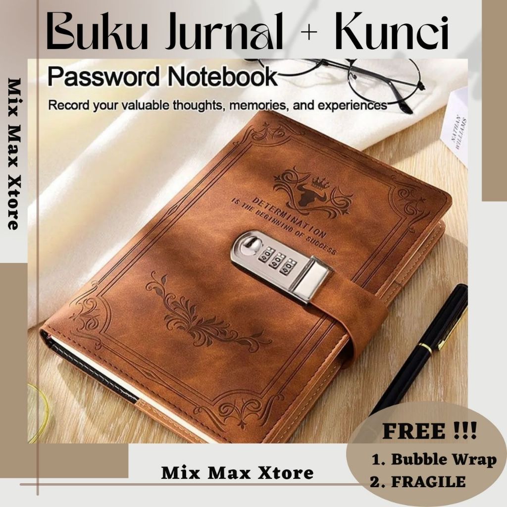 

TODDI Buku Jurnal Notebook A5 200 Halaman Grid with Lock Dengan Kunci Leather Determination