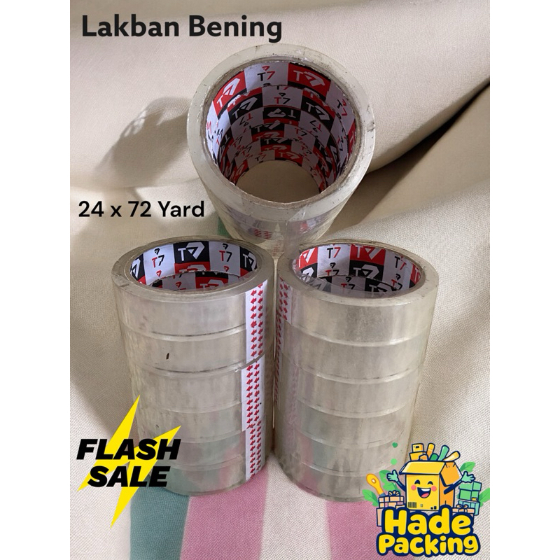 

LAKBAN SOLASI TANGGUNG 24MM BENING 72 YARD MURAH REKAT KUAT