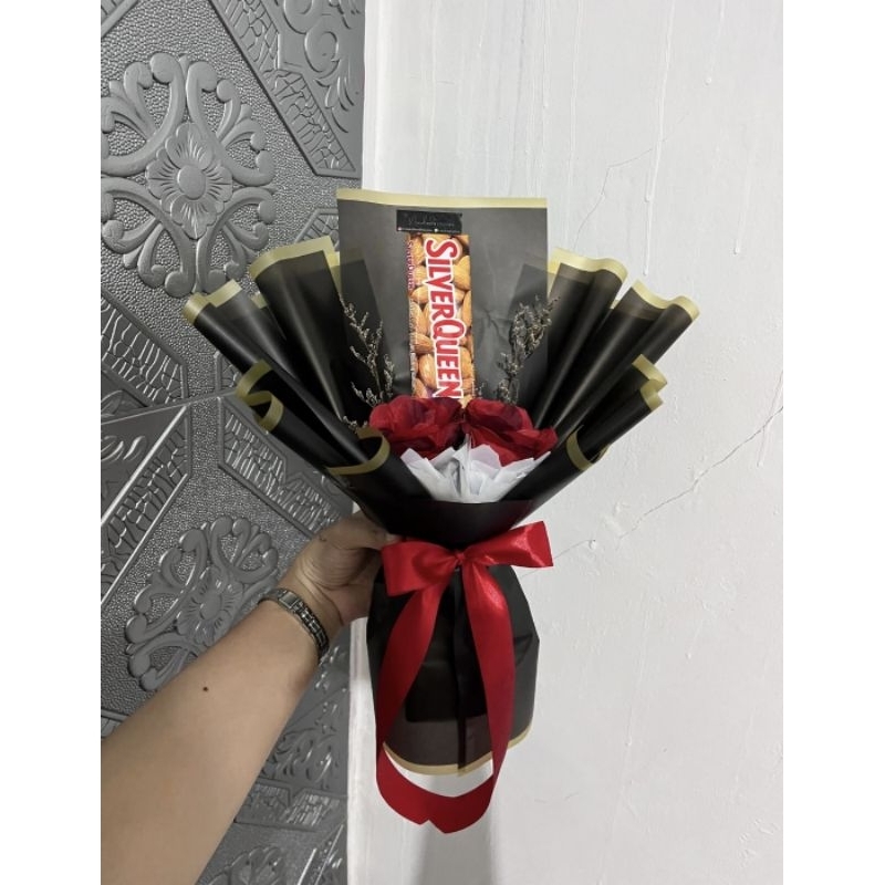 Buket bunga dan snack Buket bunga artificial buket snack buket custom murah