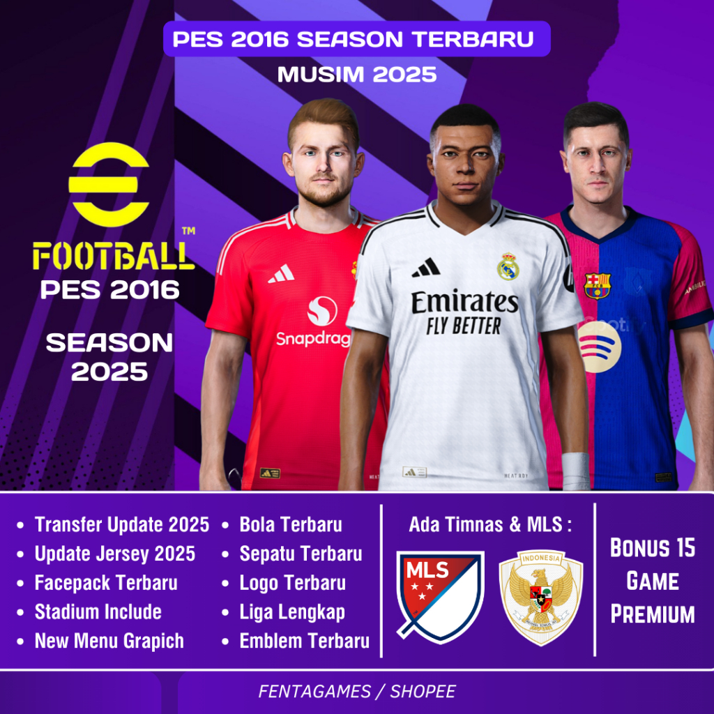 PES 2016 MUSIM 2025 - GAME PC - GAME LAPTOP - GAME PES