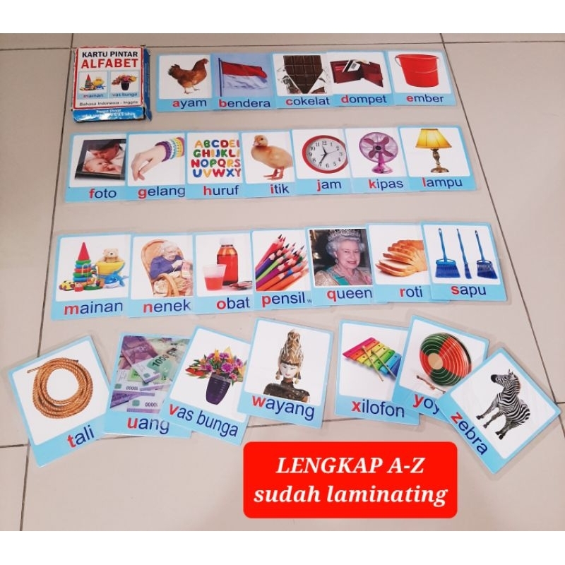 flash card huruf flash card hewan flash card bangun datar flash card belajar kosakata indonesia ingg