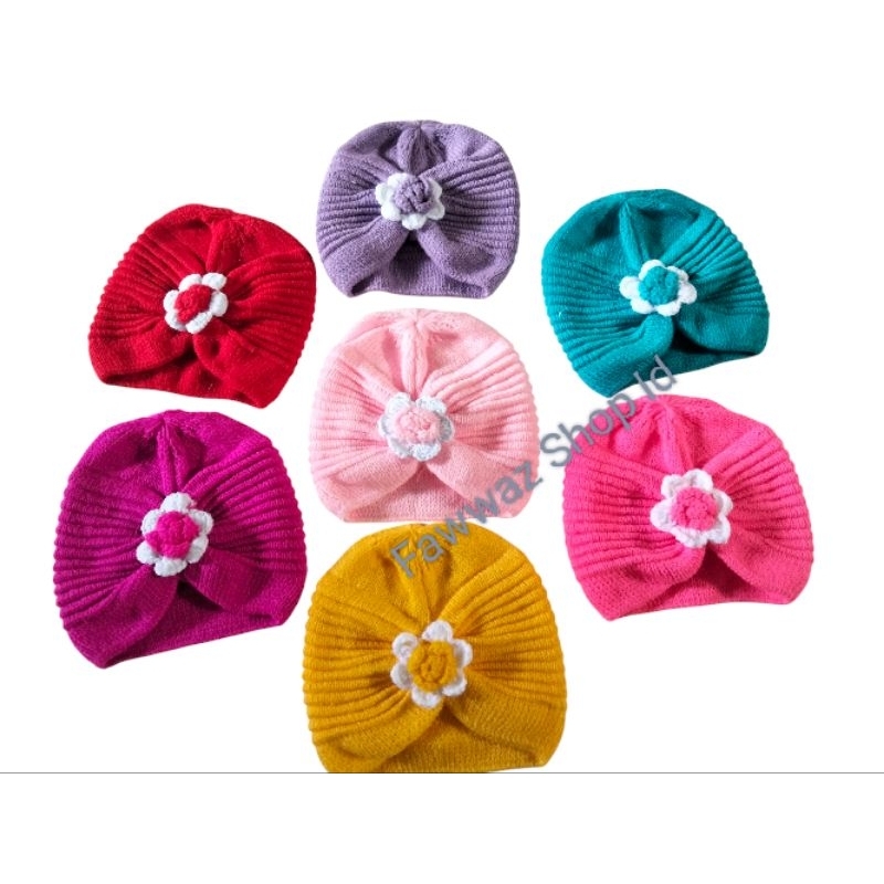 Topi bayi perempuan model turban / Ciput bayi perempuan / kupluk bayi