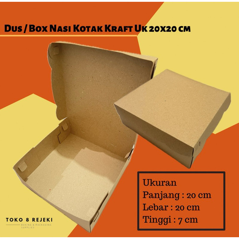 Dus Nasi Kotak / Box Nasi Kraft Uk 20x20 cm