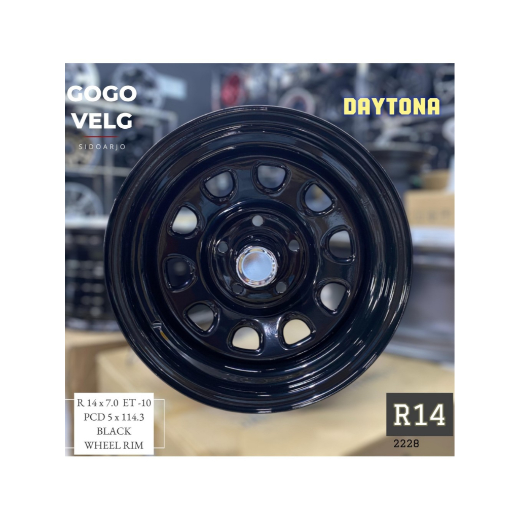 Velg Mobil R14X7 Daytona PCD 5X114,3 ET-10 Mobil HiluxSC Grandmax Suzuki Carry Apv L300 Muatan Berat