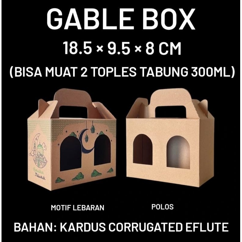 

(MIN ORDER 10 PCS) BOX TOPLES TABUNG 300ml / GABLE BOX 18.5x9.5x8 / BOX HAMPERS PARCEL LEBARAN IDUL FITRI NATAL