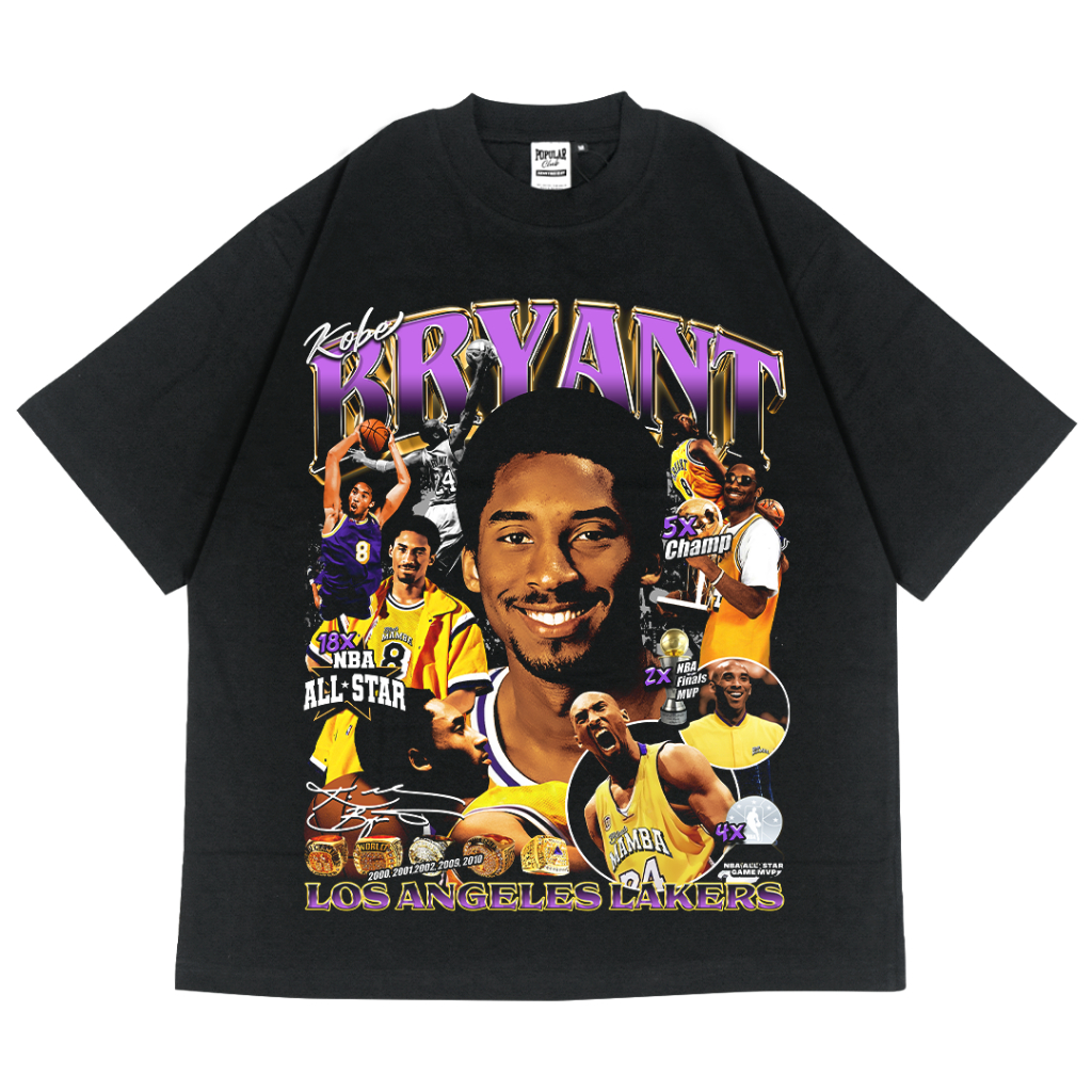 Kobe Bryant Lakers Oversized Vintage T-Shirt – Black
