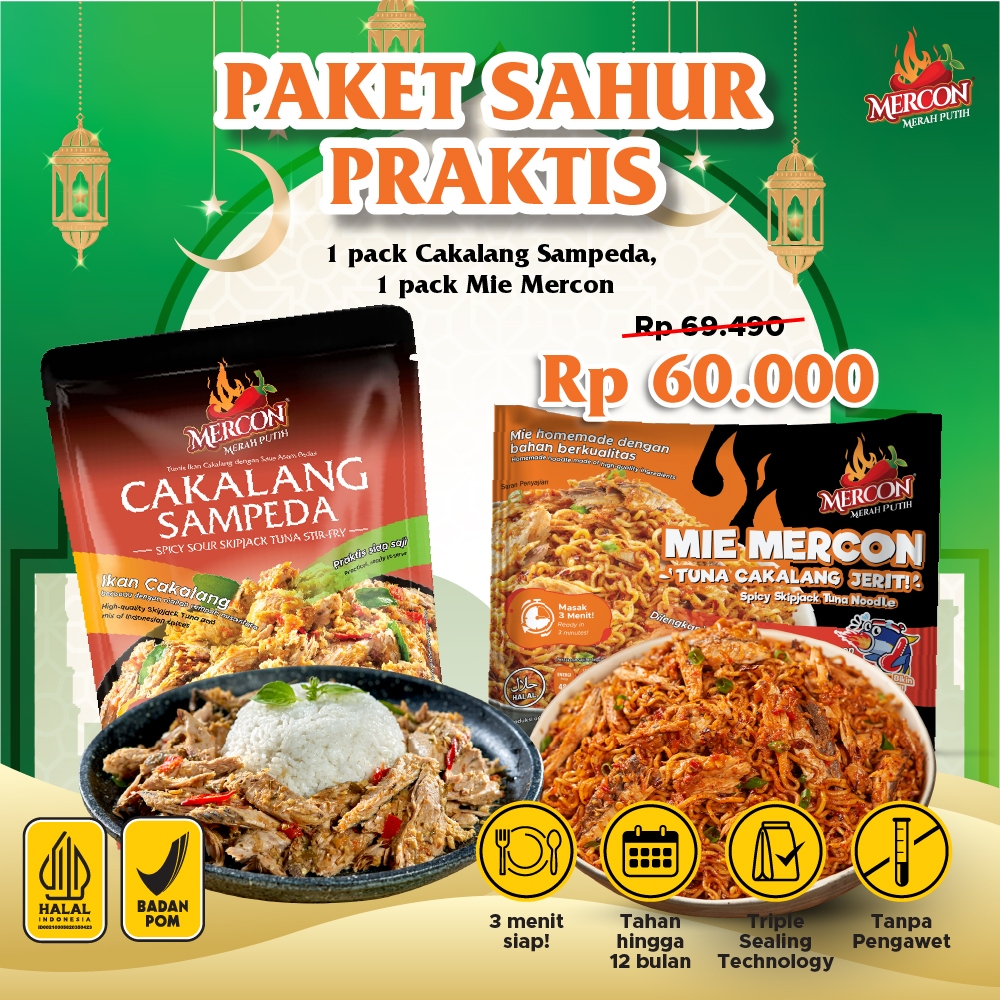 

[NEW] Mercon Merah Putih - Paket Sahur Praktis || Cakalang Sampeda + Mie Mercon Cakalang
