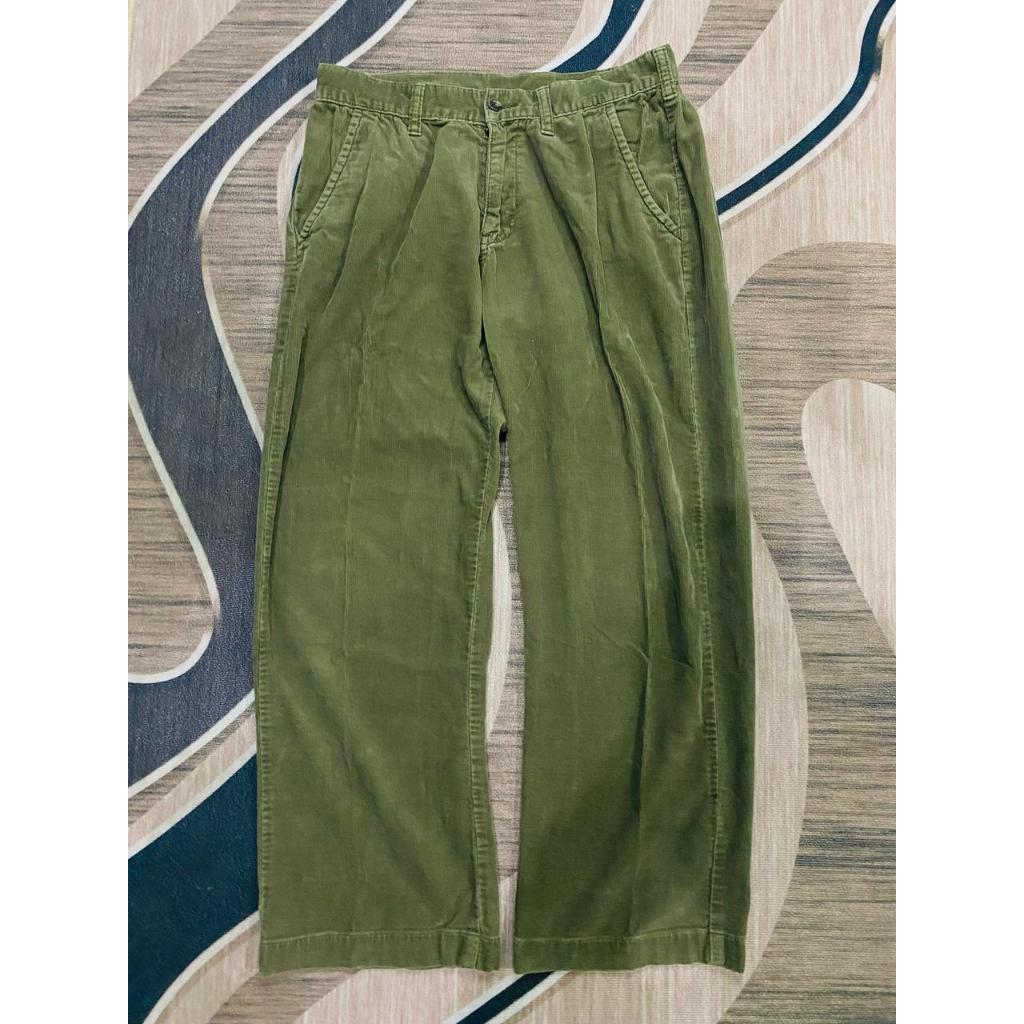 celana panjang - corduroy - olive green