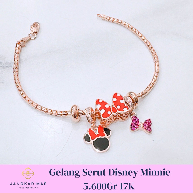 GELANG Charm Emas SERUT MINNIE KADAR 17K BERAT 5.600GR