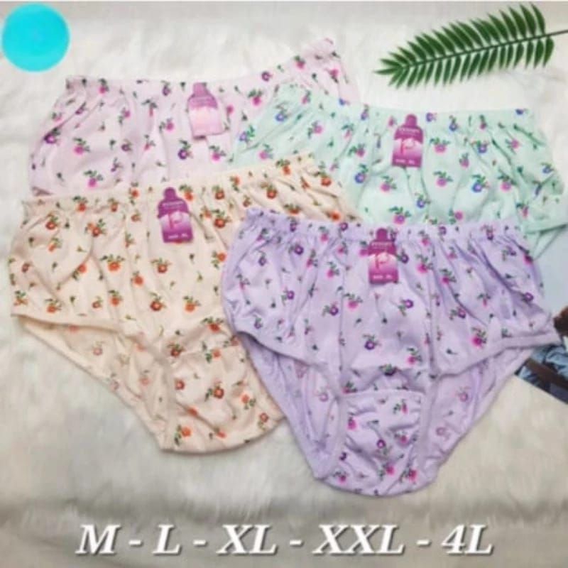 Terlaris isi 12 pcs Celana Dalam Wanita Dewasa Motif Bunga Jumbo Murah/cd cewek Harian ibu menyusui/