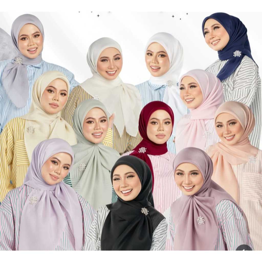 Hijab Ellysha Nura Square Pollycotton (Kerudung Potton Jahit Tepi 110x110 cm)