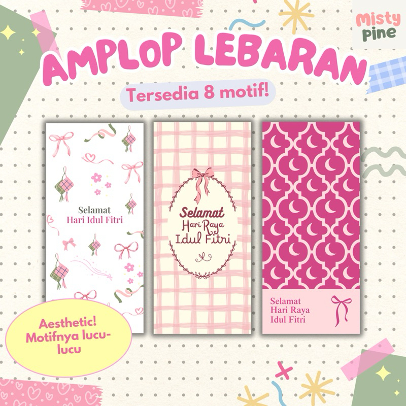 

AMPLOP LEBARAN HARI RAYA AESTHETIC COQUETTE ANGPAU ENVELOPE LUCU