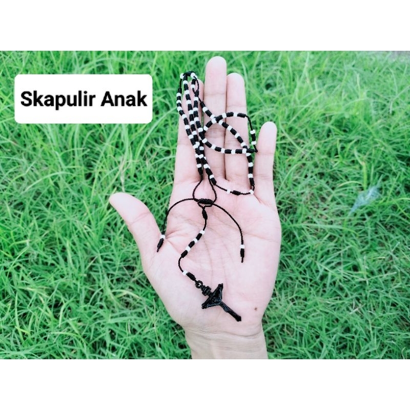 S8 SKAPULIR MINI BISA UNTUK ANAK SKAPULIR MOTE SALIB KATOLIK