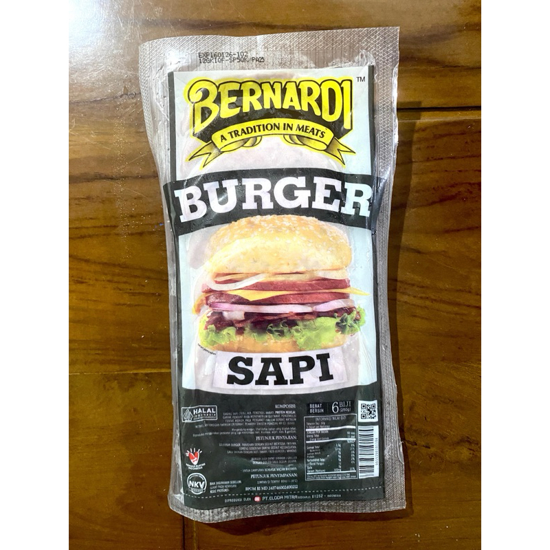 

BERNARDI BURGER SAPI ISI 6 250 GRAM