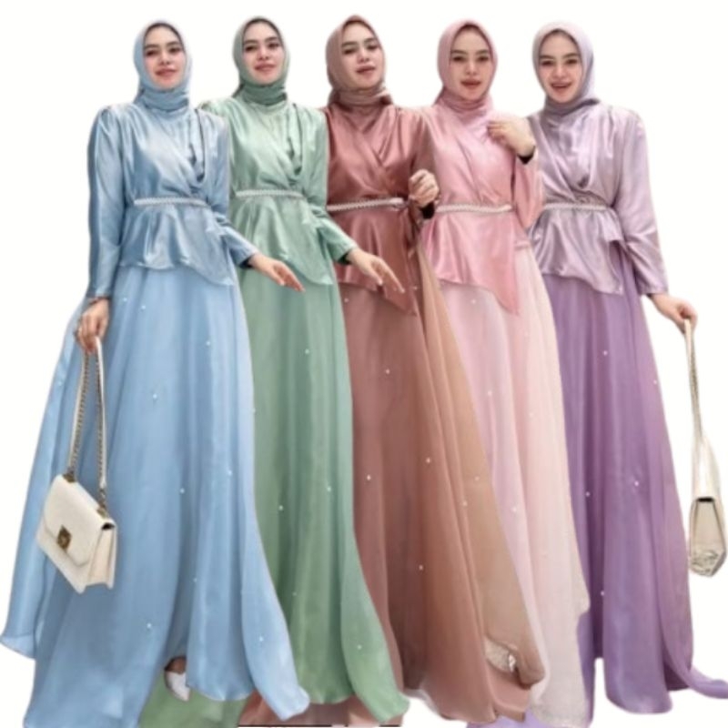Sariya Gamis Kondangan Busana Muslim Wanita Dress Muslimah Pesta Size XL