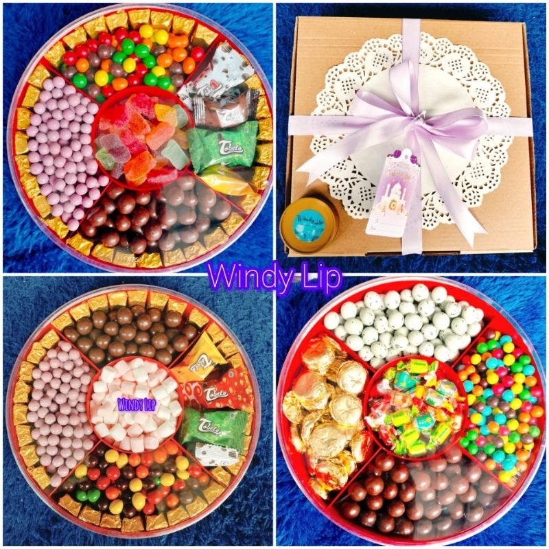 

L'agie Cokelat Parcel Sekat Bulat Tray Cokelat