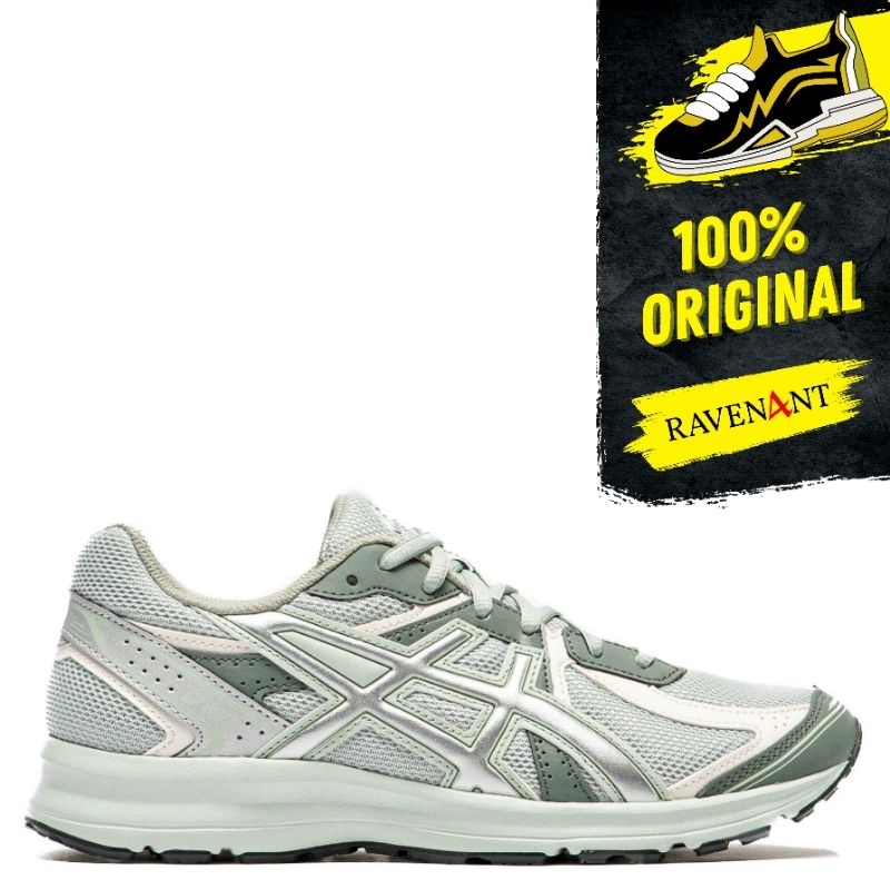 ASICS JOG 100S Lichen Rock Pure Silver ORIGINAL - Sepatu Sneakers Pria/Wanita