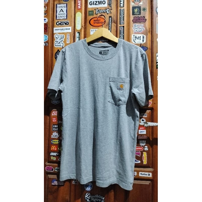 kaos Carhartt poket abu second