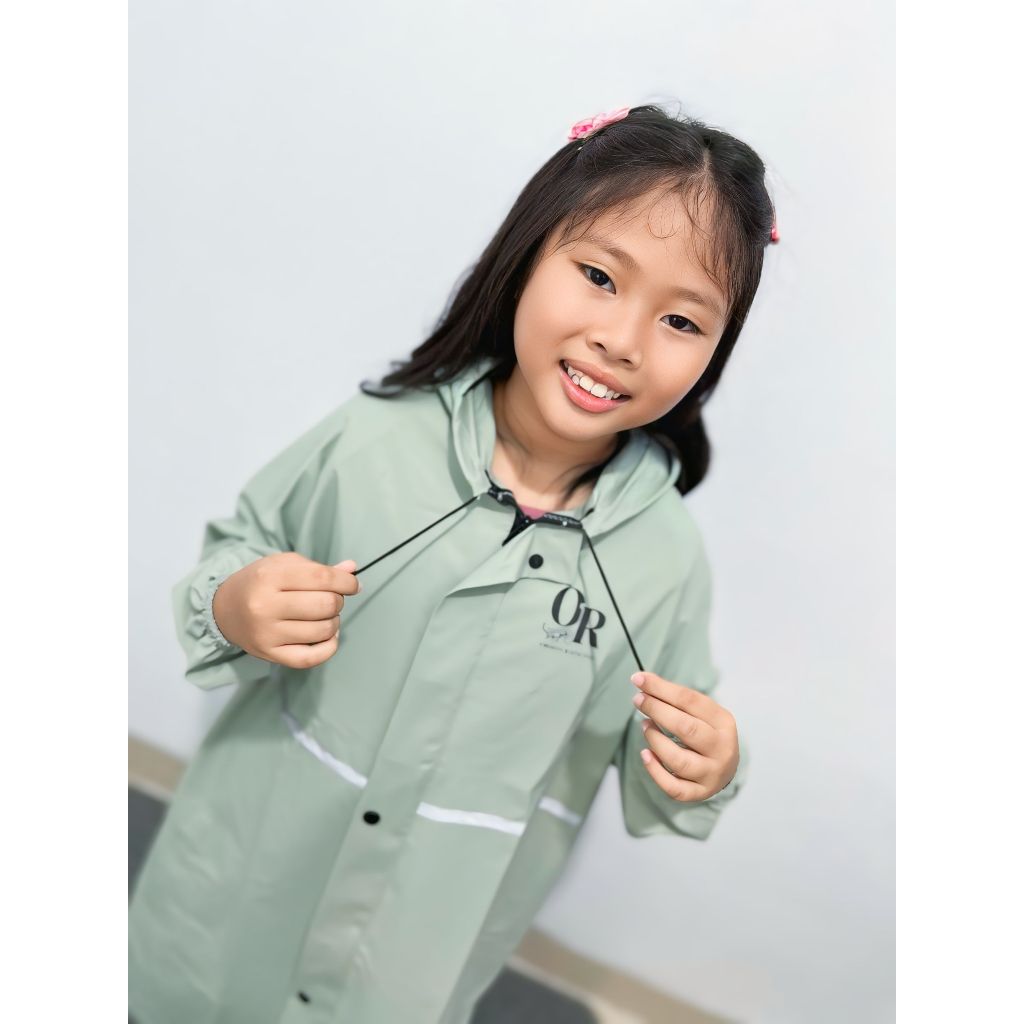 Mamolly_Mart Jas Hujan Gamis Anak Perempuan Muslimah Syar'I Paud Tk Sd Smp Bahan Pvc Karet Premium