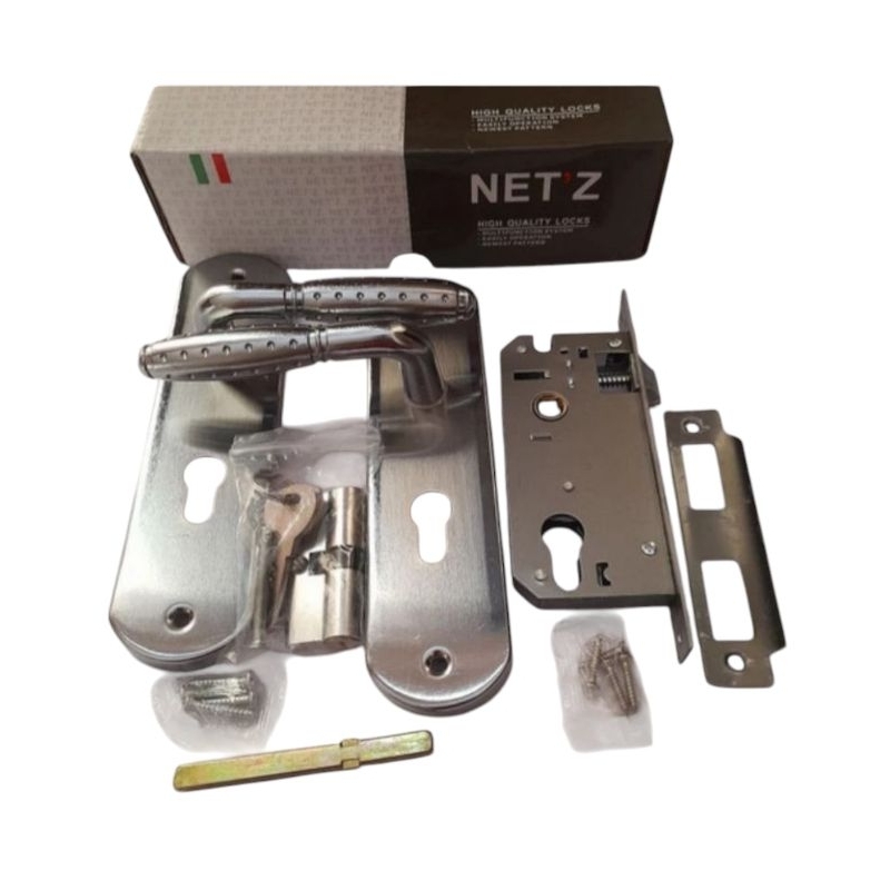 (1 SET) SLOT GANGGANG KUNCI PINTU RUMAH NETZ  /AMANI UKURAN TANGGUNG  STAINLESS
