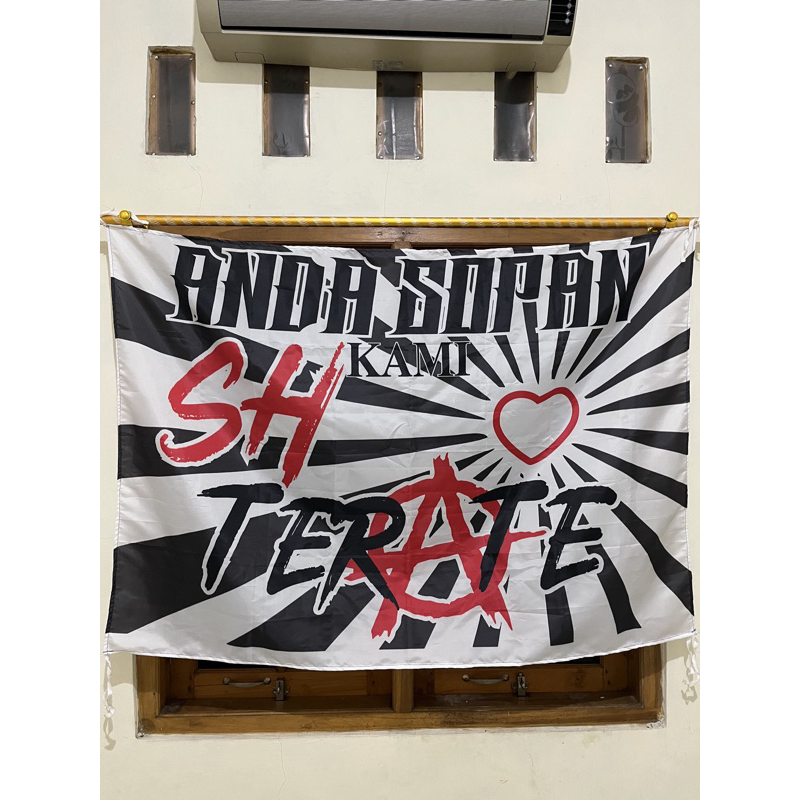 (COD) FLAG PSHT | Bendera Sh terate ukur 120 x 150cm ,Bonus gelang dan stiker