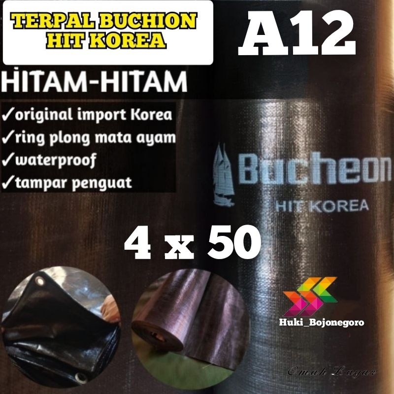 terpal korea A12 4x50 terpal hitam terpal tebal terpal truk terpal waterproof