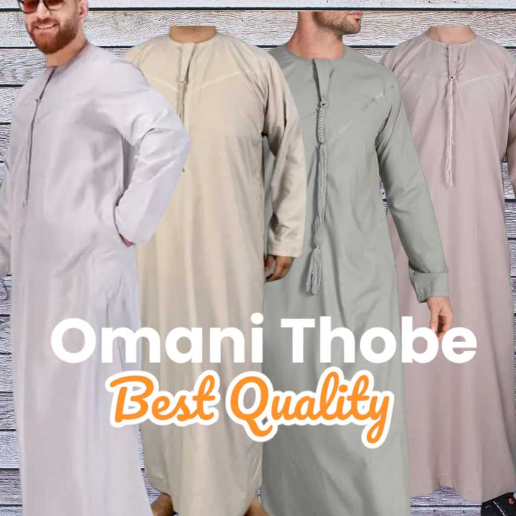OMANI jubah Dewasa gamis Import jubah saudi lengan panjang tanpa kerah bahan bagus jubah oman