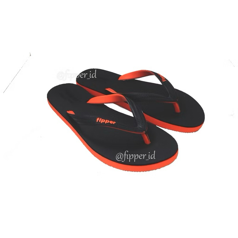 Sandal Fipper Black Series For Man - Black / Orange