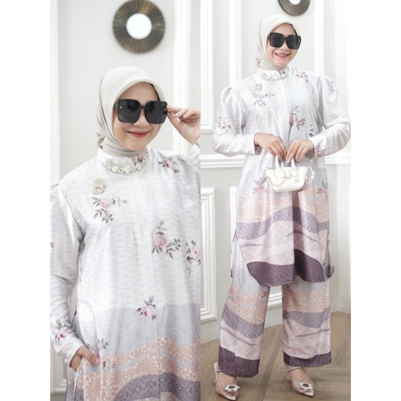 ONE SET RAYA HIJAB - IED SERIES ONE SET - SET TUNIK ARMANY - ONE SET ARMANY PREMIUM Tunik Set Kancin