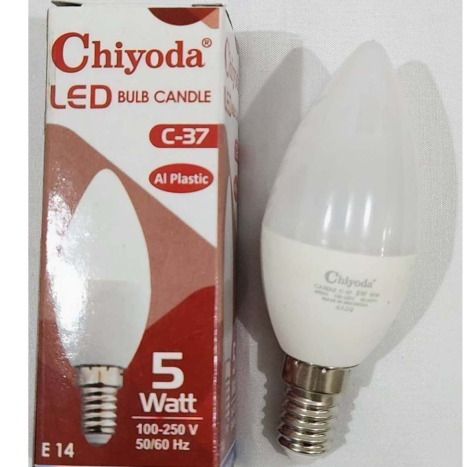 Lampu chiyoda Led Candle C-37 5W E-14 ( Al Plastic )