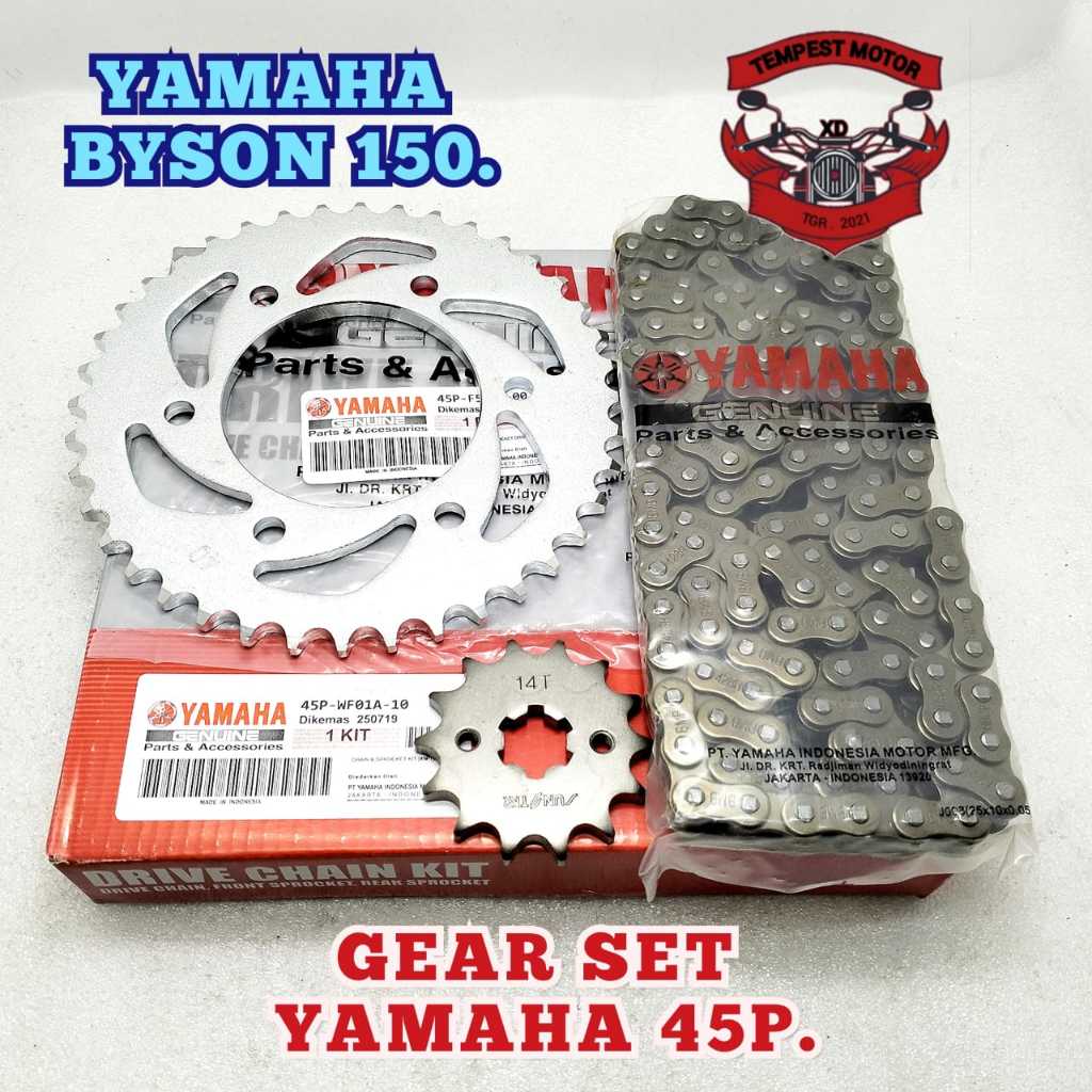GEAR RANTAI SET BYSON 150 GEAR SET YAMAHA 45P RANTAI GIR ORI YAMAHA BYSON GER SET RANTAI ORI BYSON