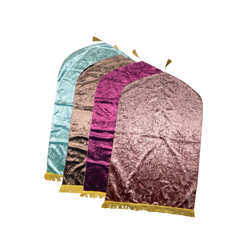 Sajadah Velvet Quba | Ukir Nama Arab Madinah QUBA NORMAL Customized Velvet Hadiah Sajadah Gift Weddi