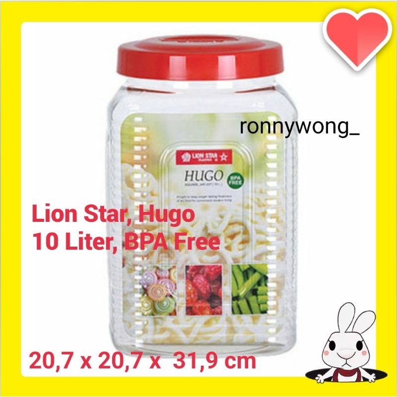 Toples Plastik Kotak, Lion Star-Hugo, 10 liter