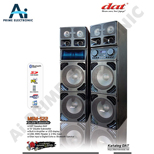 DAT MGM 522 Speaker Aktif Pasif 10 Inch Double Subwoofer Speker Karaoke